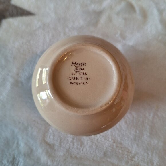 Mayer China Curtis 3.5" Creamer Pitcher Detailed Elegant Almond & Brown in Color - Picture 5 of 6